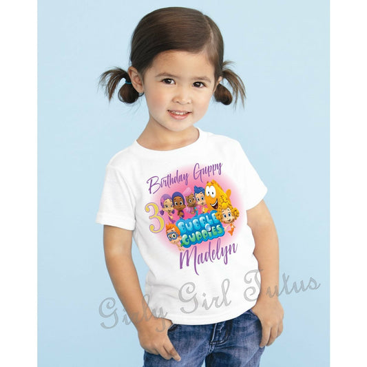 Bubble Guppies Personalized Girl Birthday T Shirt