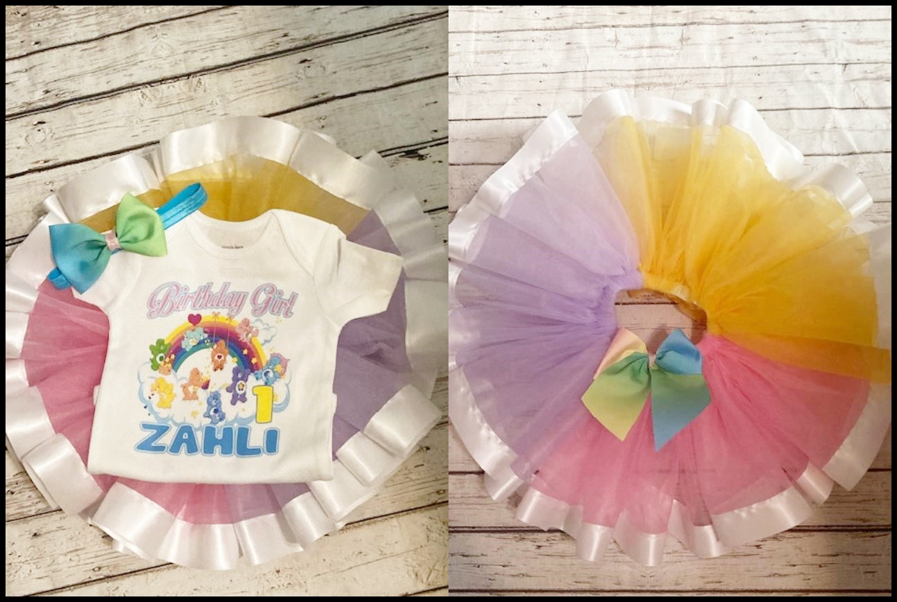 care bears 1st birthday outfit baby girl 