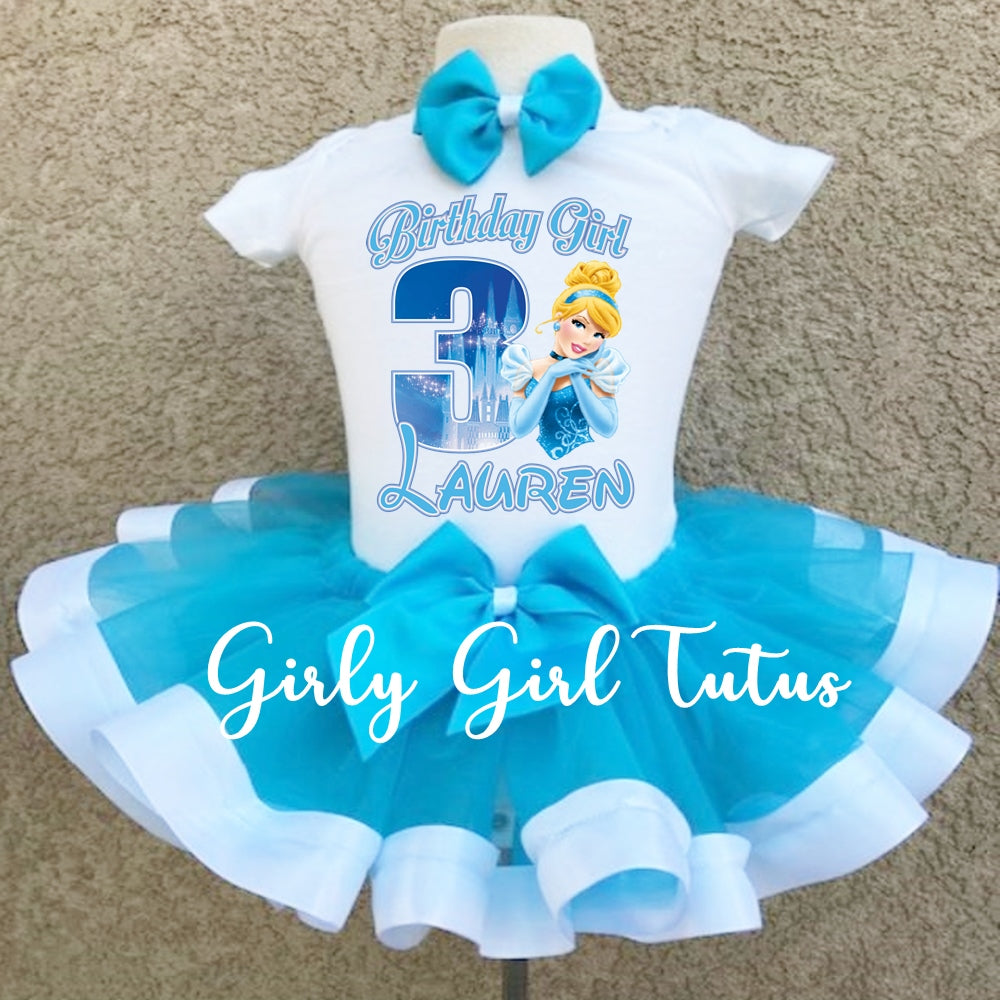 Cinderella Birthday Tutu Outfit Dress Set - Ribbon Tutus