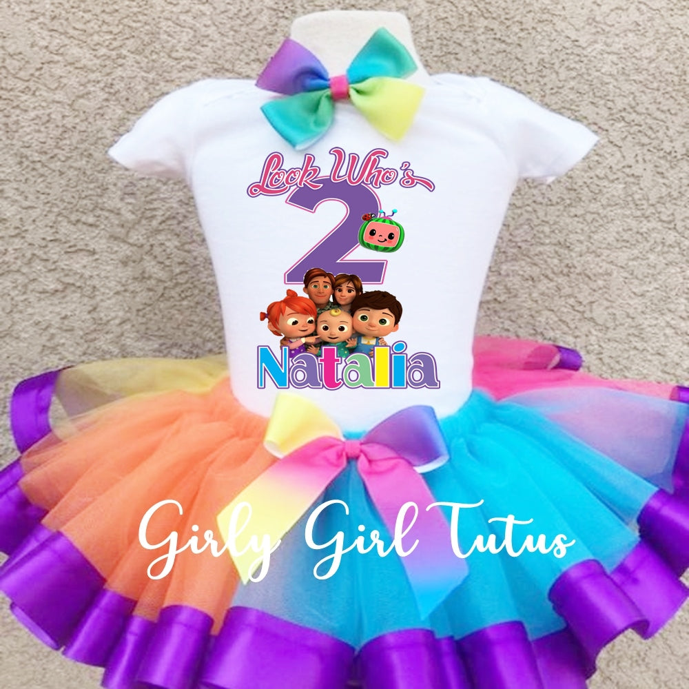 Cocomelon Birthday Tutu Outfit for Girl- Ribbon Tutu