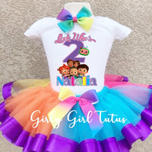 Load image into Gallery viewer, Cocomelon Birthday Tutu Outfit for Girl- Ribbon Tutu
