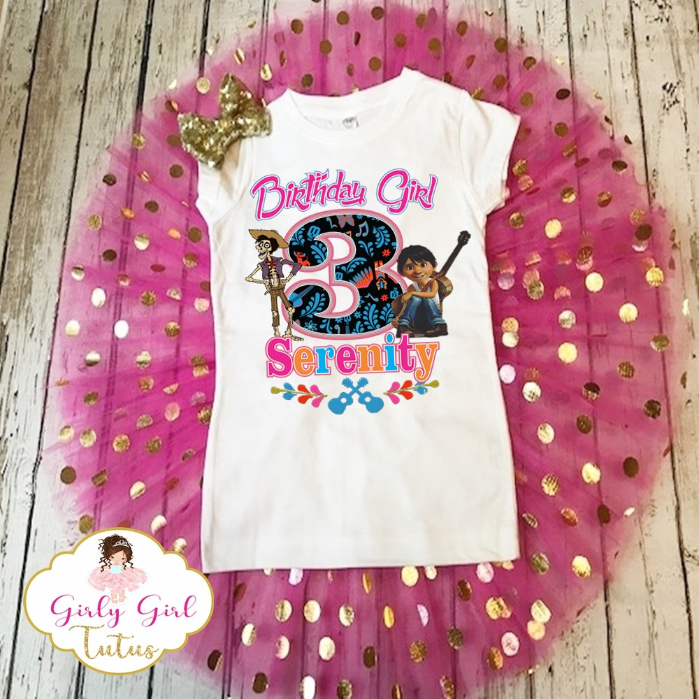 Coco Birthday Shirt for Girl with Tutu