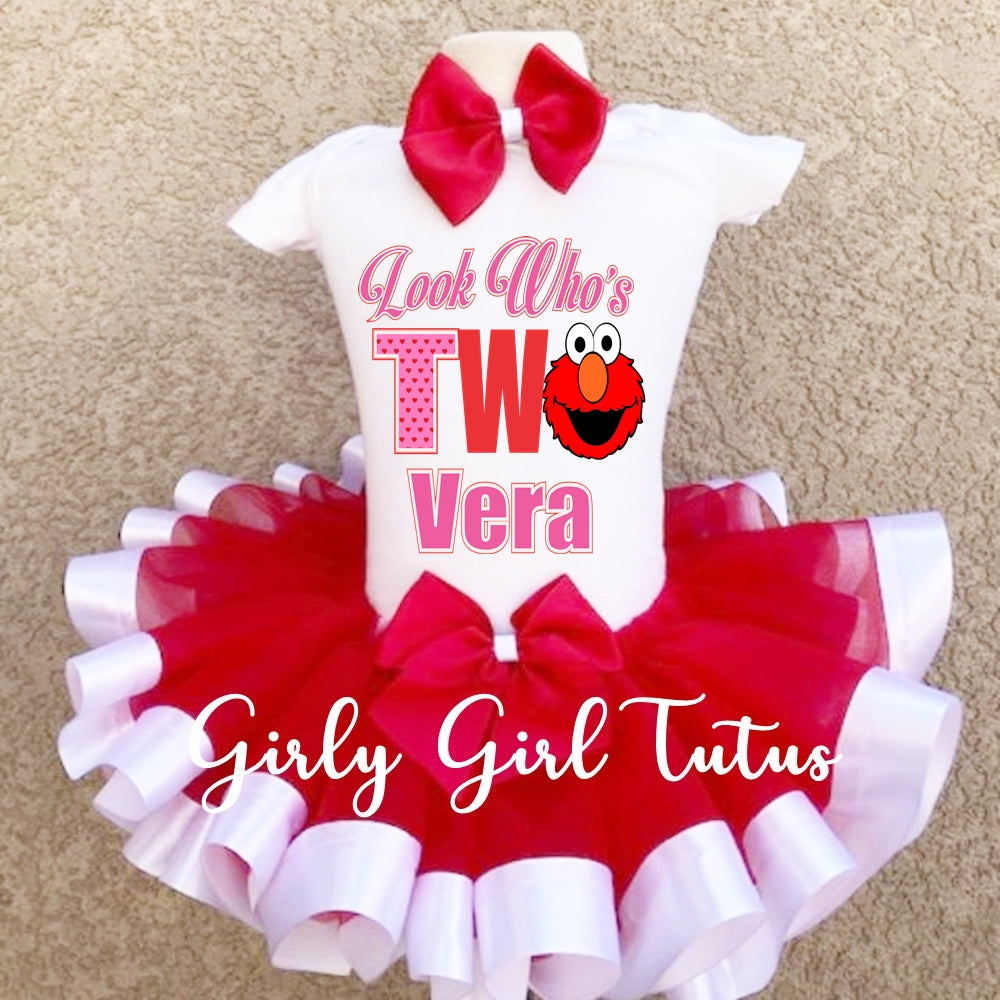 Elmo 2nd Birthday Tutu Outfit for Girl - Ribbon Tutu