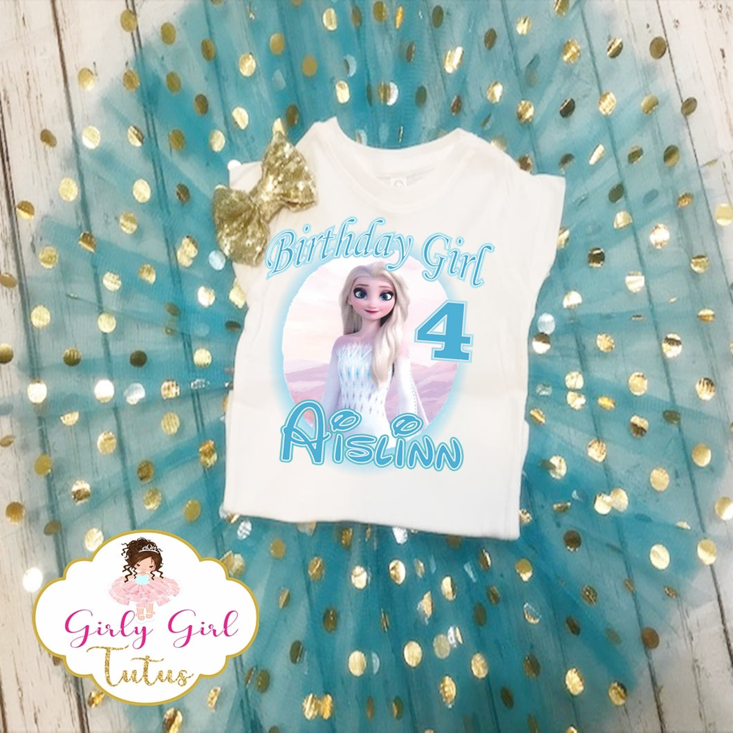 Frozen Elsa Birthday Tutu Outfit Set for Girl 