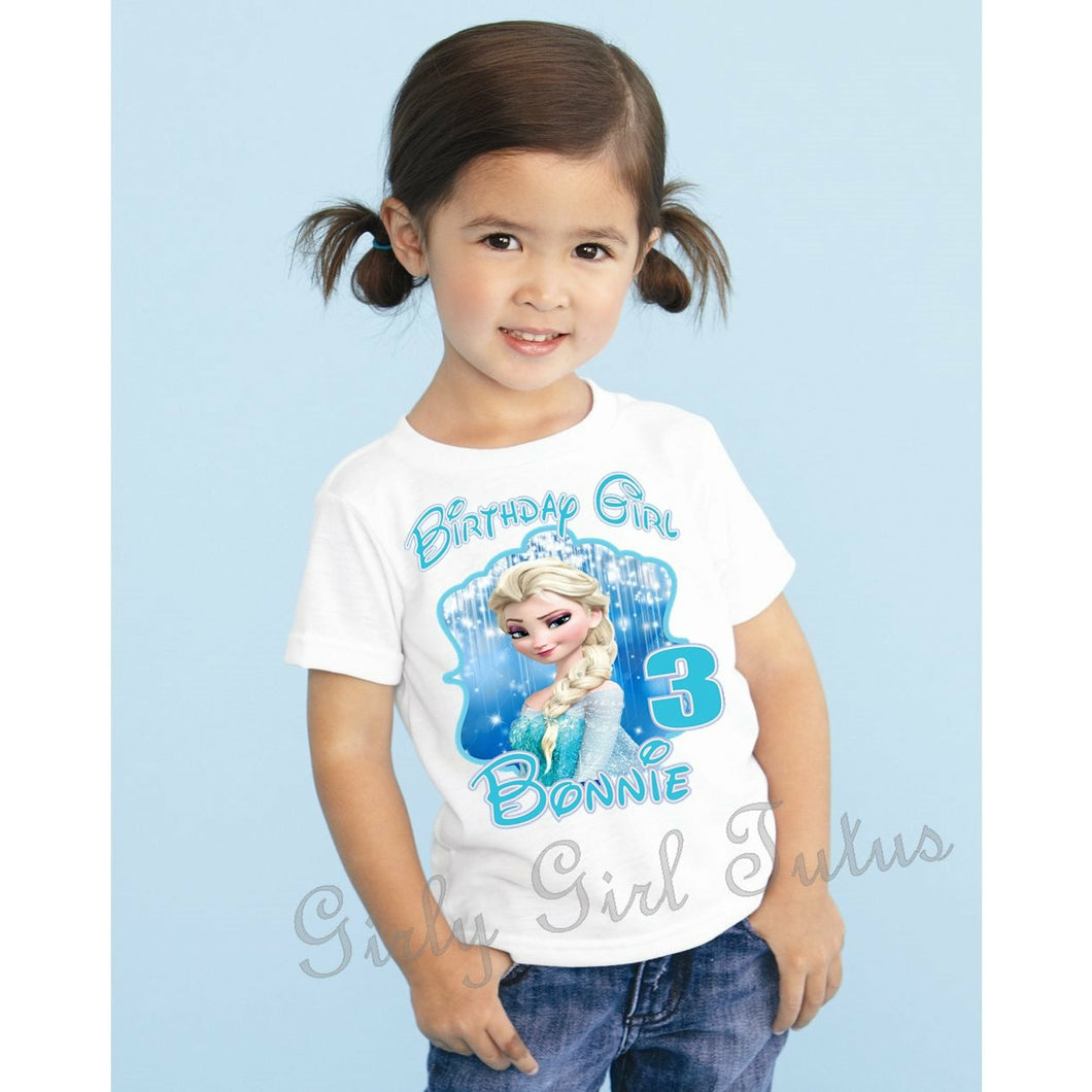 Frozen Elsa Personalized Birthday T Shirt Custom add Name