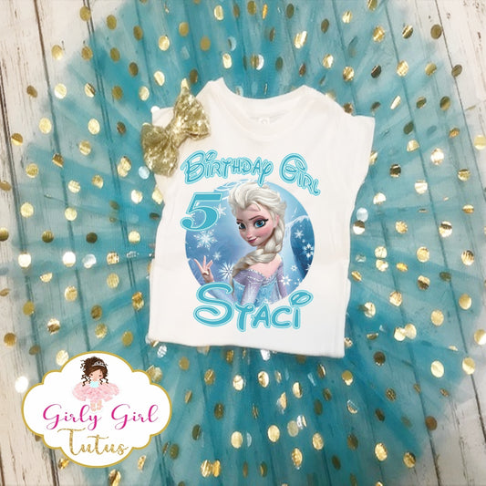 Elsa Frozen Tutu Outfit Set for Toddler Girls 