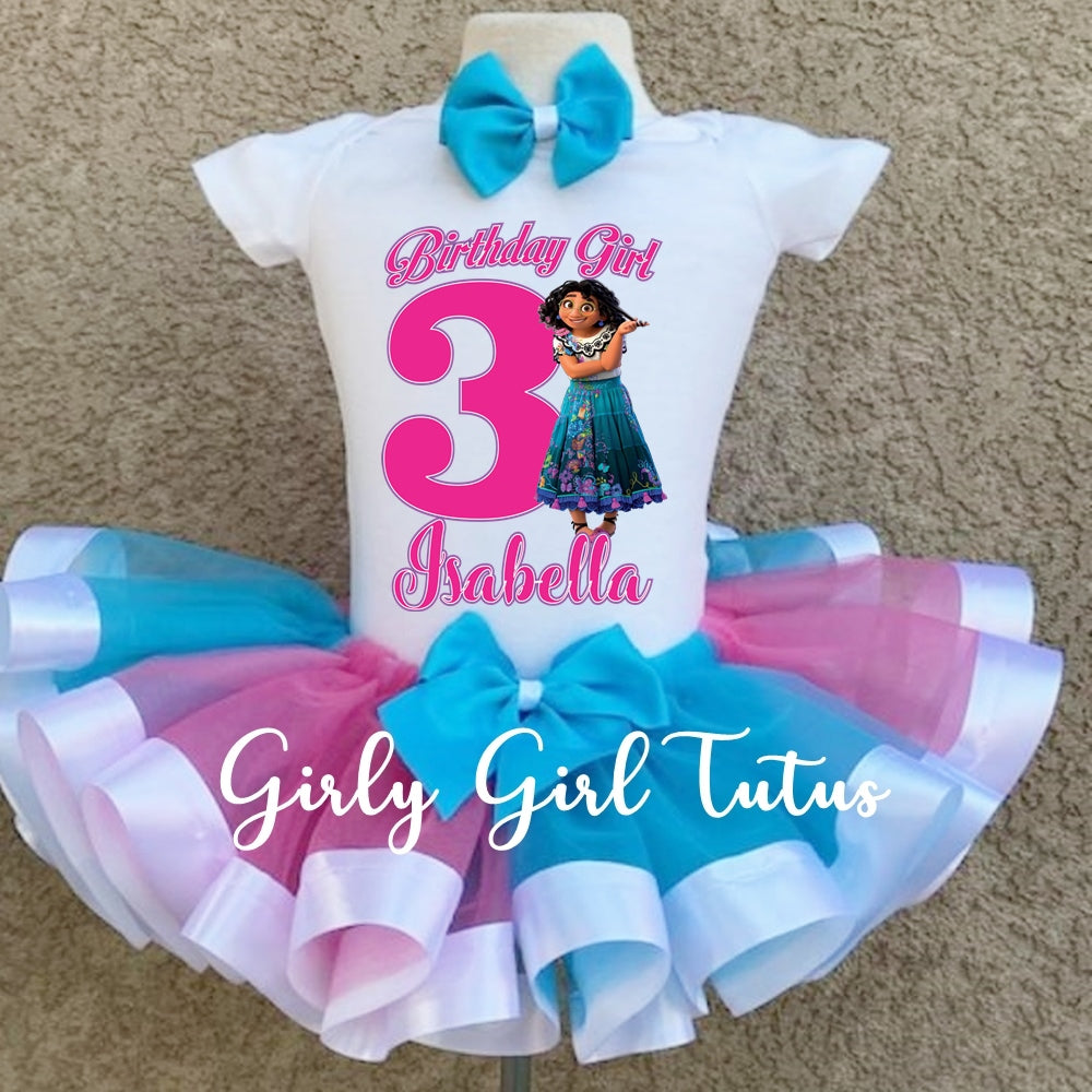 Mirabel Encanto Personalized Birthday Tutu Outfit Set Girl 