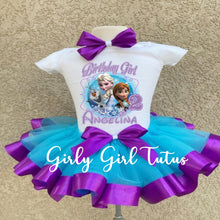 Load image into Gallery viewer, Frozen Personalized Birthday Tutu Outfit Set- Ribbon Tutu
