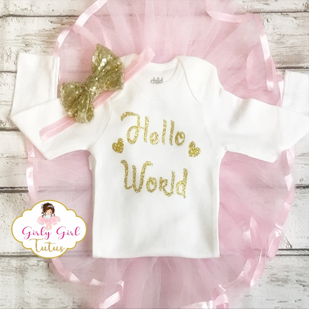 Baby Girl Hospital Outfit Pink Shimmer - Girly Girl Tutus - Girly Girl Tutus