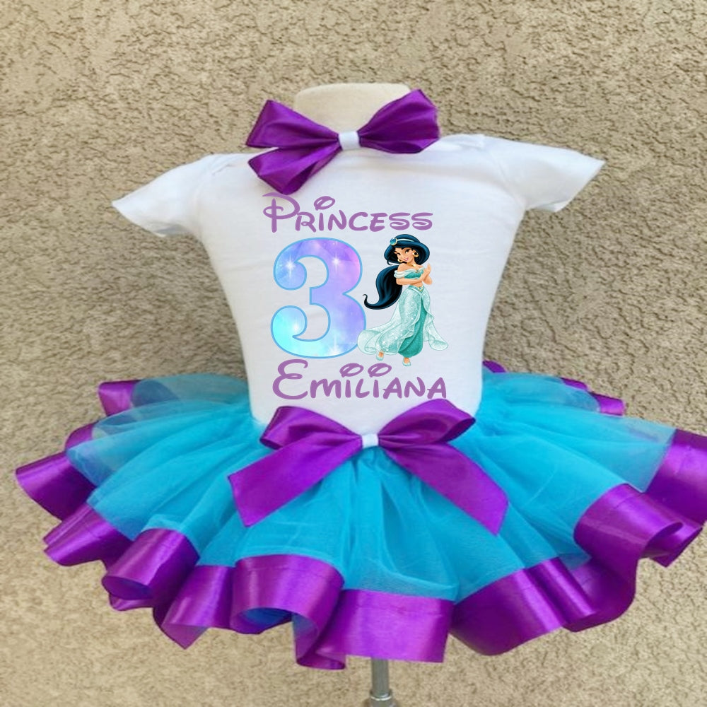 Princess Jasmine Custom Birthday Tutu Outfit - Ribbon Tutu