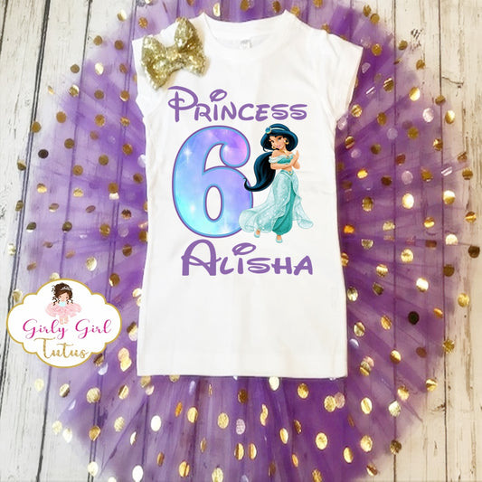 Jasmine Princess Birthday Tutu Outfit Set - Princess Jasmine birthday Outfit