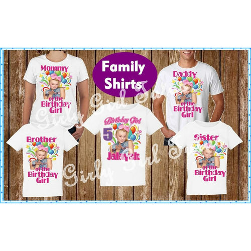 Jojo Siwa Family Birthday T Shirt Sets