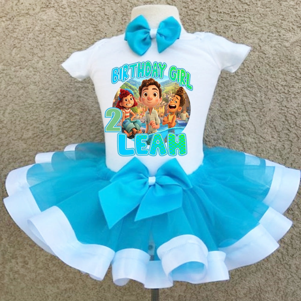 Luca Personalized Birthday Tutu Outfit Toddler Girl - Ribbon Tutu