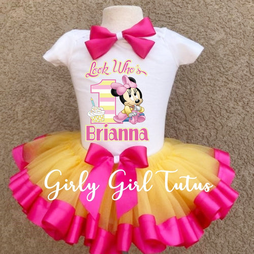 Minnie Mouse 1st Birthday Outfit Baby Girl - Ribbon Tutu