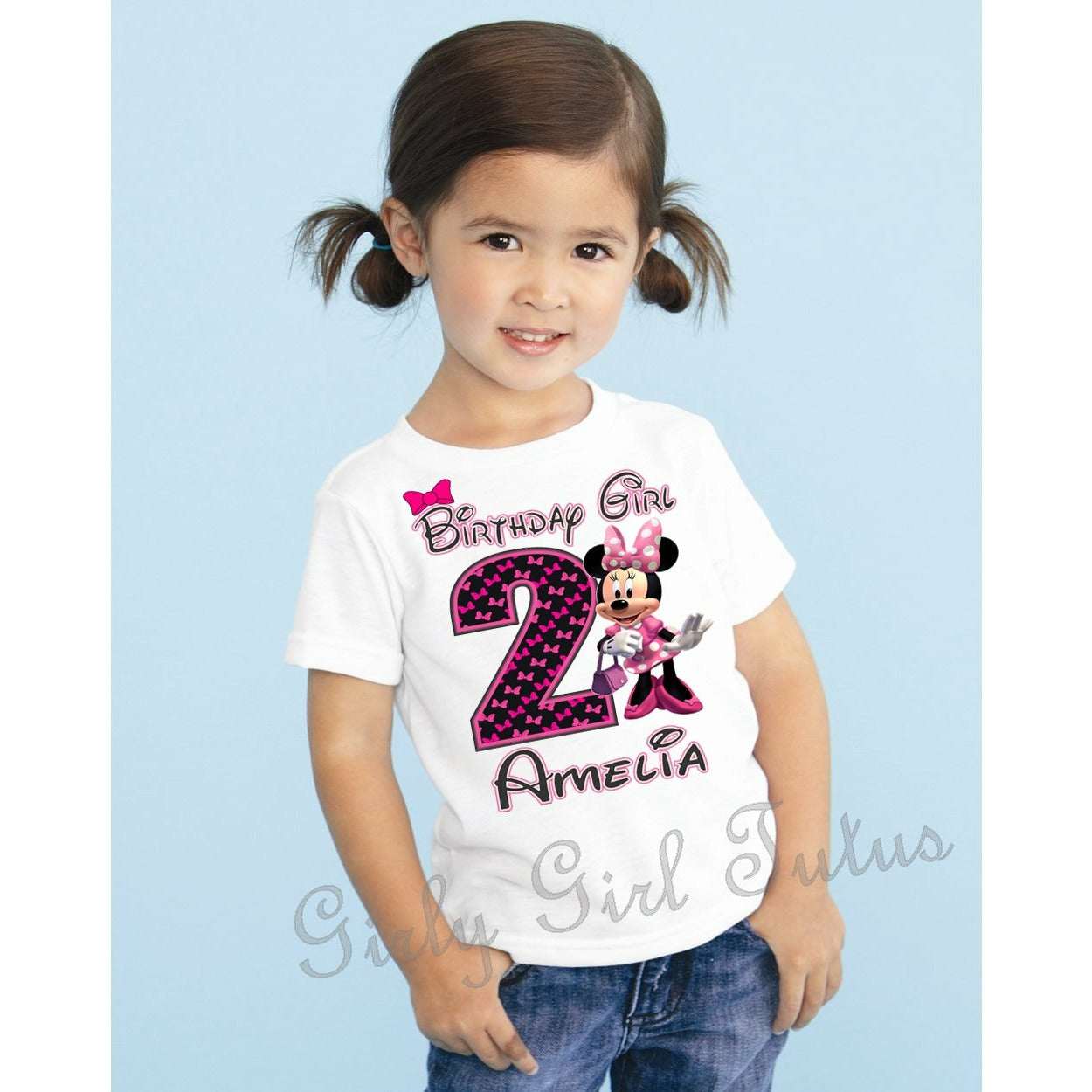 Minnie Mouse Personalized Girl Birthday T Shirt Add Name