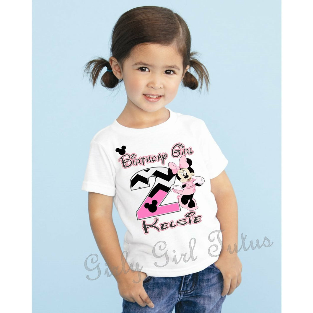 Minnie Mouse Customized Baby Girl Birthday Shirt 