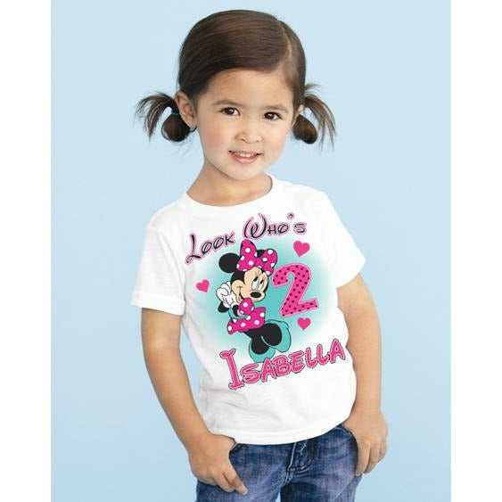 Minnie Mouse Birthday T Shirt for Girls Custom Add Name 