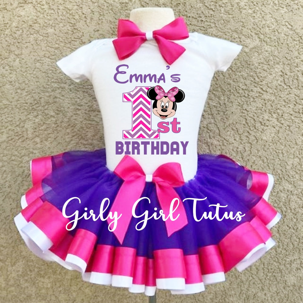 Minnie Mouse Birthday Tutu Set for Girl - Ribbon Tutu
