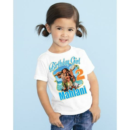 Moana and Maui Custom Birthday T Shirt for Girl