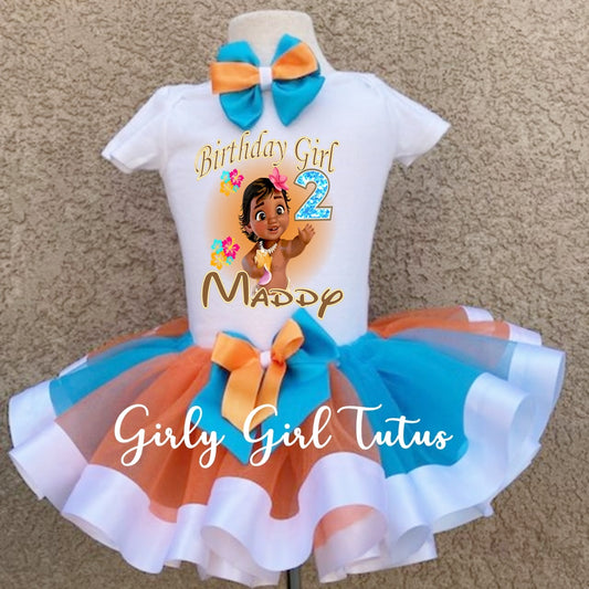 Moana Birthday Tutu Outfit for Girl - Ribbon Tutus
