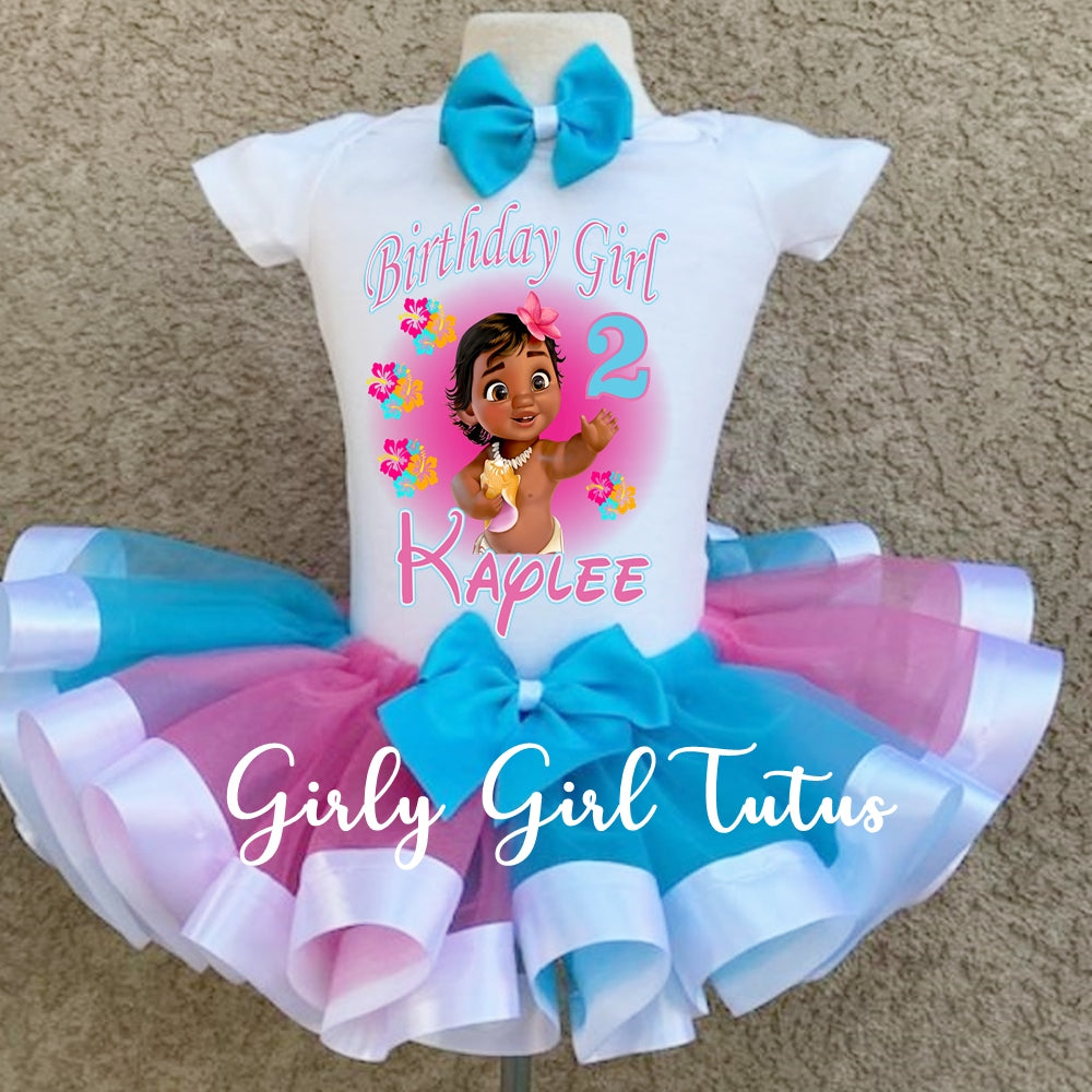 Moana Baby Personalized Birthday Tutu Outfit Set - Ribbon Tutu 