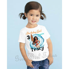 Load image into Gallery viewer, Moana Girls Personalized Custom Birthday Shirt 
