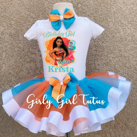 Moana Birthday Tutu Outfit for Girl - Ribbon Tutus