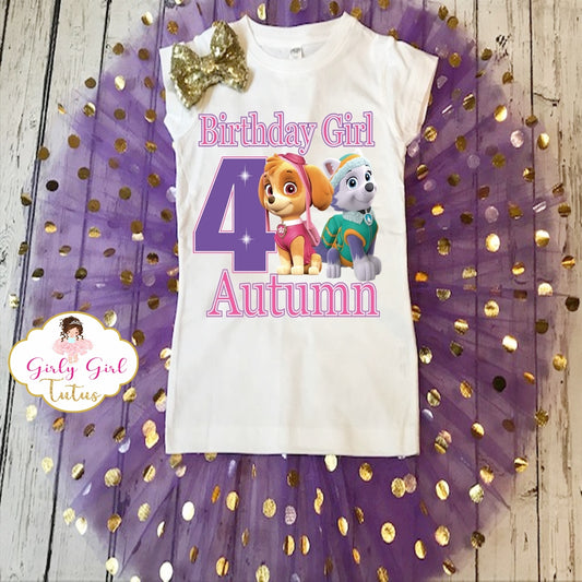 Paw Patrol Personalized Birthday Shimmer Tutu Outfit For Girls
