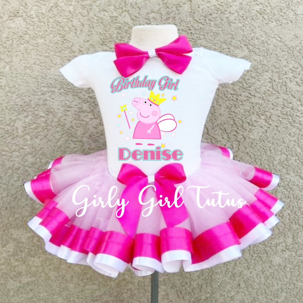 Peppa the Pig Birthday Tutu Outfit set for Girl - Ribbon Tutu
