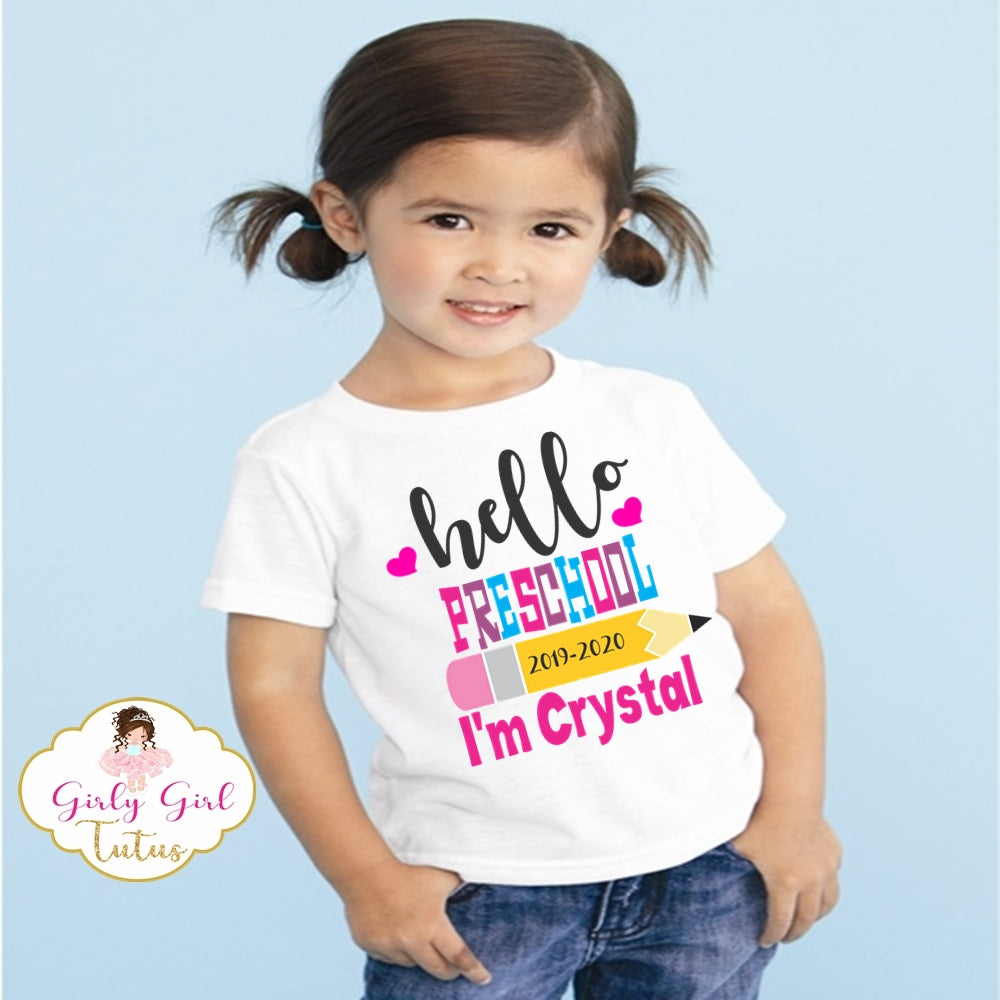 1st day of preschool shirt for girl