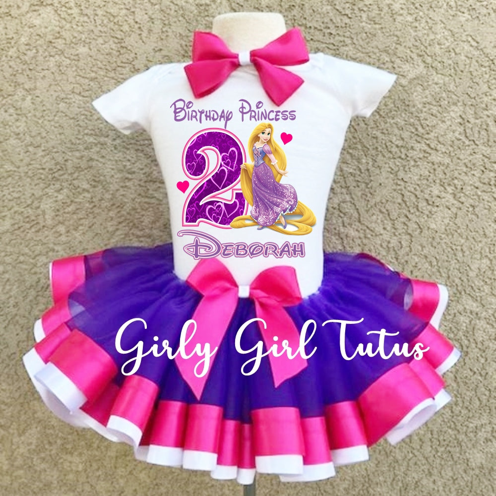 Rapunzel Birthday Tutu Set for Toddler Girl - Ribbon Tutu