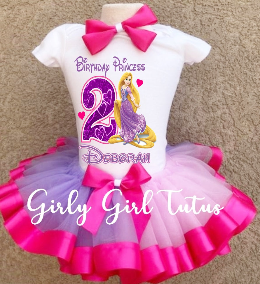 Rapunzel Princess Birthday Tutu Outfit Girl - Ribbon Tutu