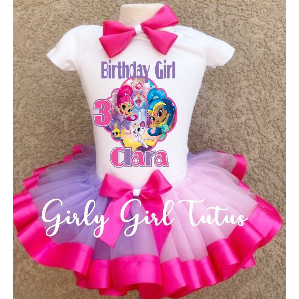 Shimmer and Shine Birthday Tutu Outfit For Girl - Ribbon Tutu