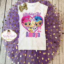 Load image into Gallery viewer, Shimmer and Shine Gold Shimmer Birthday Tutu Outfit Set 
