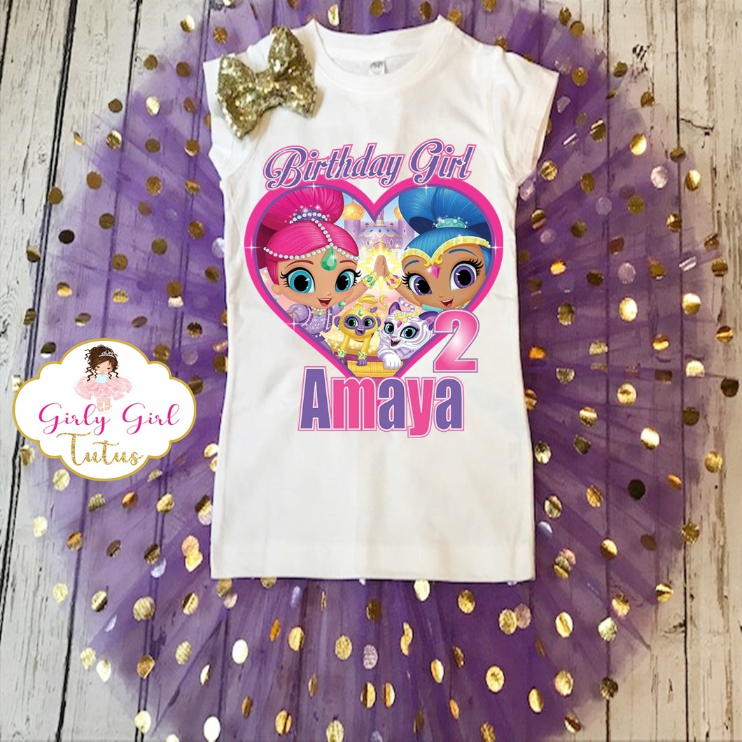 Shimmer and Shine Gold Shimmer Birthday Tutu Outfit Set 
