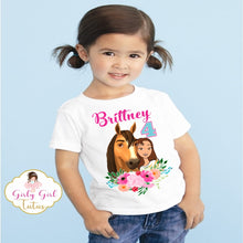 Load image into Gallery viewer, Spirit Riding Free Personalized Birthday T Shirt for Girls
