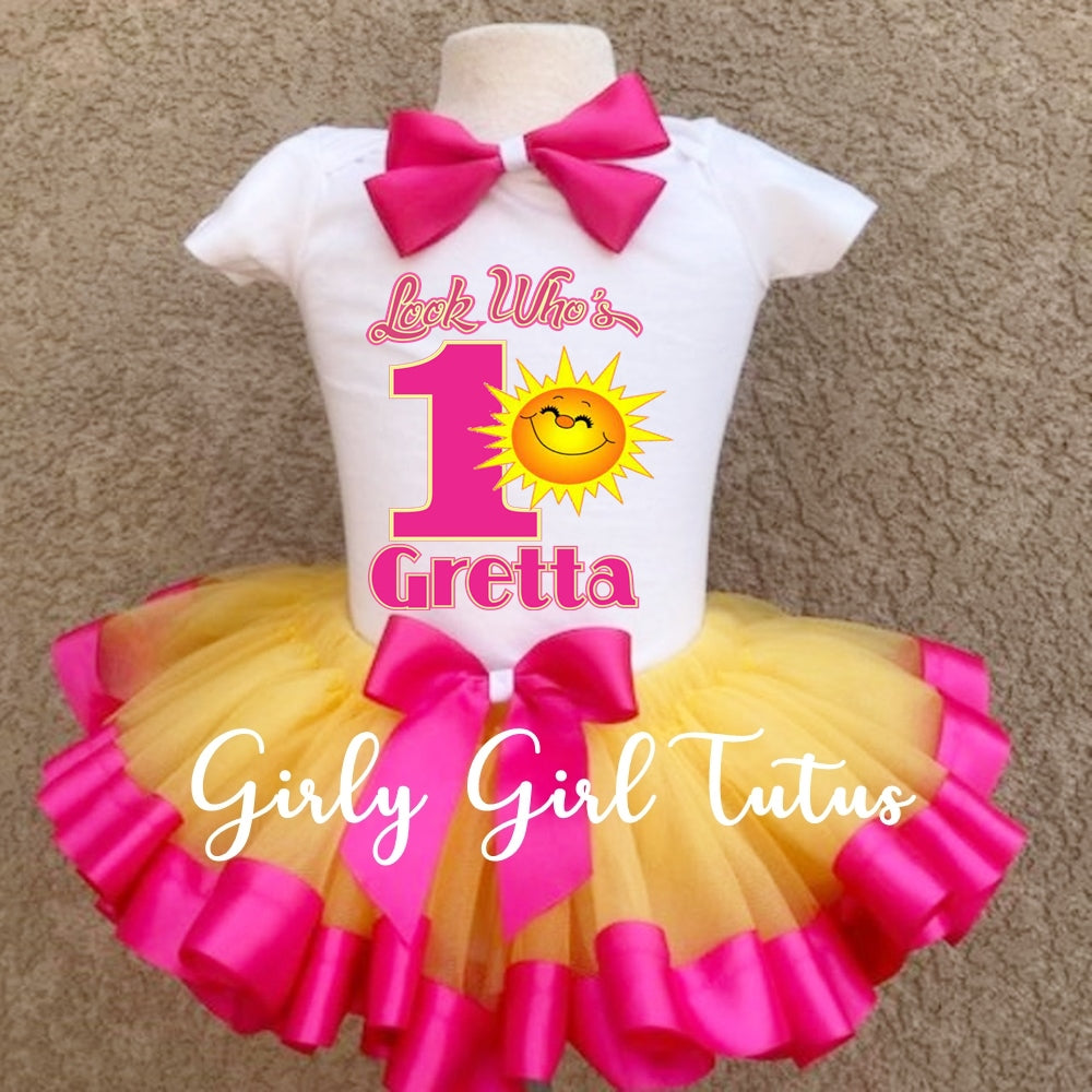 My Sunshine Birthday Tutu Outfit for Girl- Ribbon Tutu