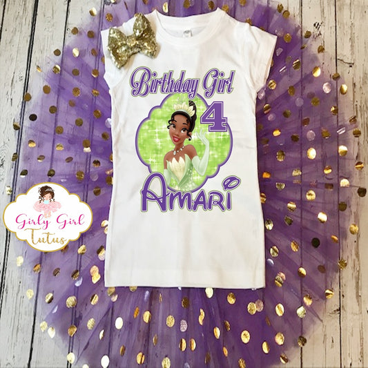 Tiana Princess Birthday Tutu Outfit Party Set Shimmer Tutu