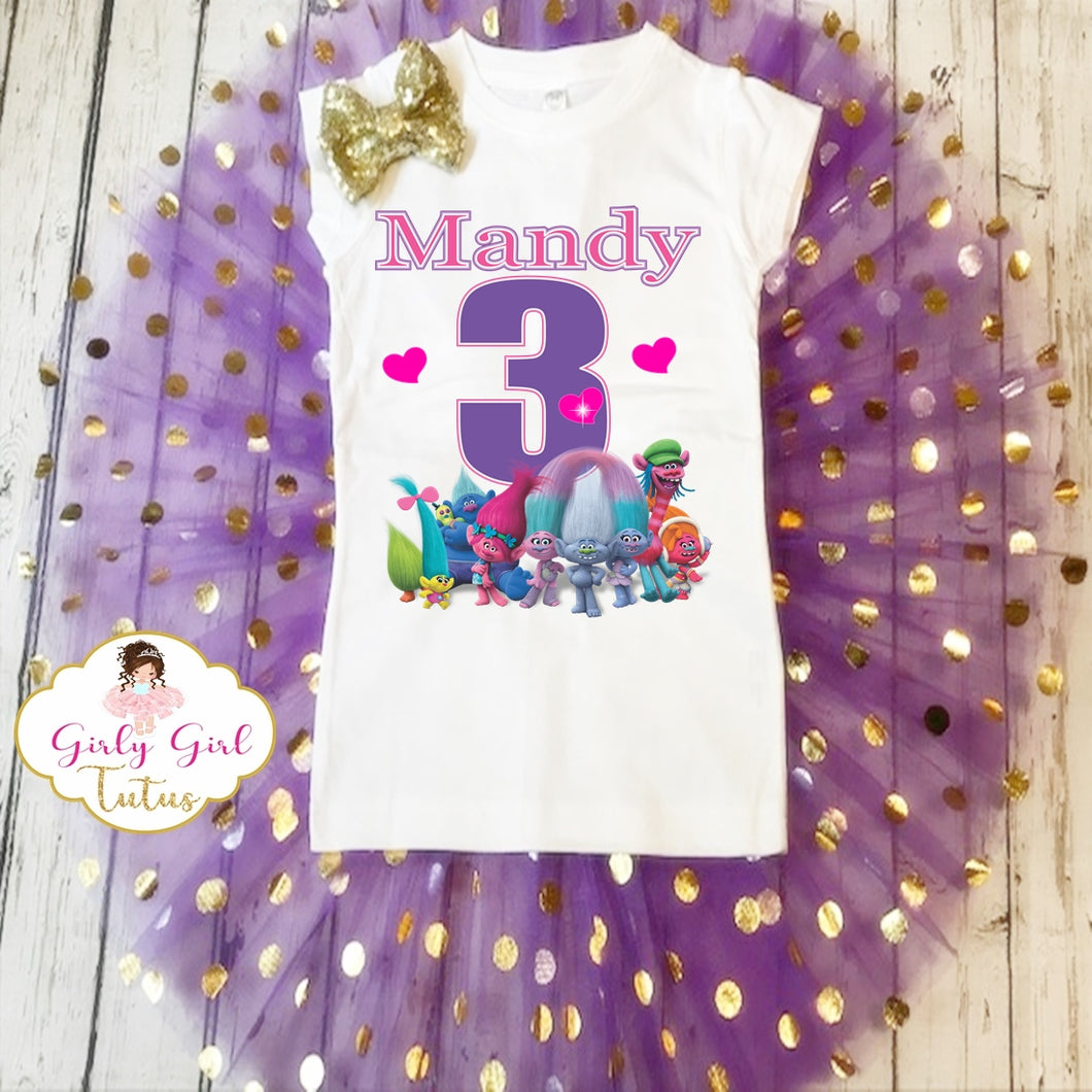 Trolls Personalized Birthday Tutu Outfit Party Dress set