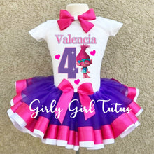 Load image into Gallery viewer, Trolls Poppy Personalized Birthday Tutu Outfit - Ribbon Tutu
